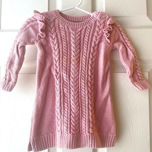 Baby Gap Pink Cabled Sweater Dress size 6-12 months